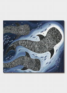 Greeting Card by Melanie Hava - WHALE SHARKS
