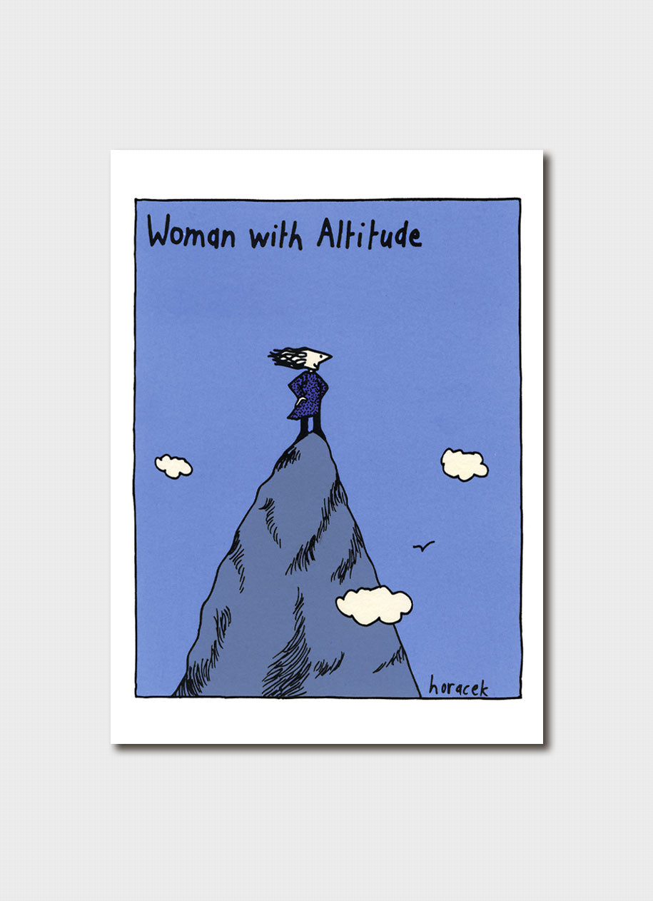 Greeting Card by Judy Horacek - WOMAN WITH ALTITUDE