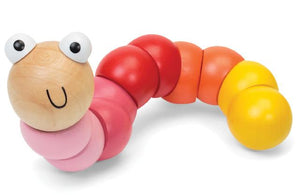Wooden jointed worm - PINK
