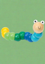 Load image into Gallery viewer, Wooden jointed worm - BLUE
