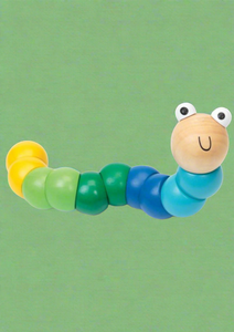 Wooden jointed worm - BLUE